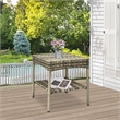 Jeco Clark Wicker Patio End Table in Gray