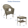 Jeco Clark 3 Piece Wicker Patio Conversation Set in Gray