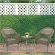 Jeco Clark 3 Piece Wicker Patio Conversation Set in Gray