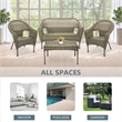 Jeco Clark 4 Piece Resin Wicker Patio Sofa Set in Gray