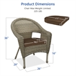 Jeco Clark Wicker Patio Chair in Gray and Brown (Set of 2)