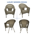 Jeco Clark Wicker Patio Chair in Gray and Brown (Set of 2)