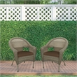 Jeco Clark Wicker Patio Chair in Gray and Brown (Set of 2)
