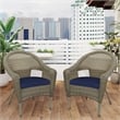 Jeco Clark Wicker Patio Chair in Gray and Midnight Blue (Set of 2)