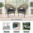 Jeco Clark Wicker Patio Chair in Gray and Midnight Blue (Set of 2)