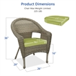 Jeco Clark Wicker Patio Chair in Gray and Sage Green (Set of 2)
