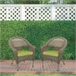 Jeco Clark Wicker Patio Chair in Gray and Sage Green (Set of 2)