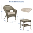 Jeco Clark 3 Piece Wicker Patio Conversation Set in Gray and Tan