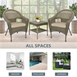 Jeco Clark 3 Piece Wicker Patio Conversation Set in Gray and Tan