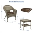 Jeco Clark 3 Piece Wicker Patio Conversation Set in Gray and Brown
