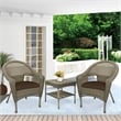 Jeco Clark 3 Piece Wicker Patio Conversation Set in Gray and Brown