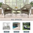 Jeco Clark 3 Piece Wicker Patio Conversation Set in Gray and Brown