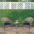 Jeco Clark 3 Piece Wicker Patio Conversation Set in Gray and Blue