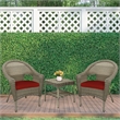 Jeco Clark 3 Piece Wicker Patio Conversation Set in Gray and Brick Red