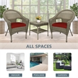 Jeco Clark 3 Piece Wicker Patio Conversation Set in Gray and Brick Red