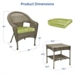 Jeco Clark 3 Piece Wicker Patio Conversation Set in Gray and Green