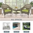 Jeco Clark 3 Piece Wicker Patio Conversation Set in Gray and Green