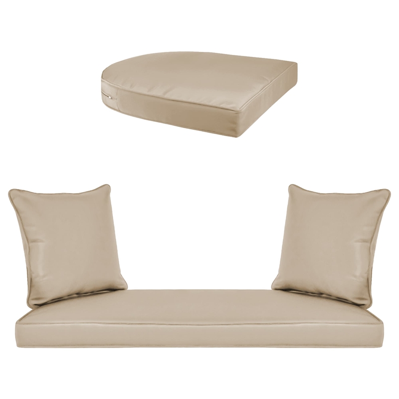 Jeco Clark 4 Piece Wicker Patio Sofa Set in Gray and Tan