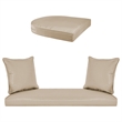 Jeco Clark 4 Piece Wicker Patio Sofa Set in Gray and Tan