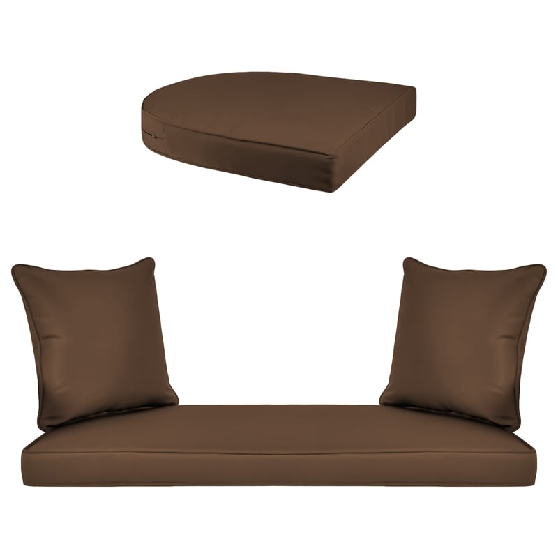 Jeco Clark 4 Piece Wicker Patio Sofa Set in Gray and Brown