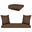 Jeco Clark 4 Piece Wicker Patio Sofa Set in Gray and Brown