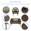 Jeco Clark 4 Piece Wicker Patio Sofa Set in Gray and Brown