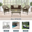 Jeco Clark 4 Piece Wicker Patio Sofa Set in Gray and Brown