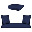 Jeco Clark 4 Piece Wicker Patio Sofa Set in Gray and Blue
