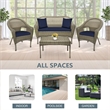 Jeco Clark 4 Piece Wicker Patio Sofa Set in Gray and Blue