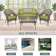 Jeco Clark 4 Piece Wicker Patio Sofa Set in Gray and Green