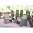 Jeco Mirabelle 3 Piece Resin Wicker Patio Bistro Set in Gray with Tan Cushion