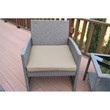 Jeco Mirabelle 3 Piece Resin Wicker Patio Bistro Set in Gray with Tan Cushion