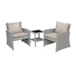 Jeco Mirabelle 3 Piece Resin Wicker Patio Bistro Set in Gray with Tan Cushion