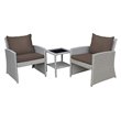 Jeco Mirabelle 3 Piece Wicker Bistro Set in Brown