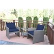 Jeco Mirabelle 3 Piece Wicker Bistro Set in Midnight Blue