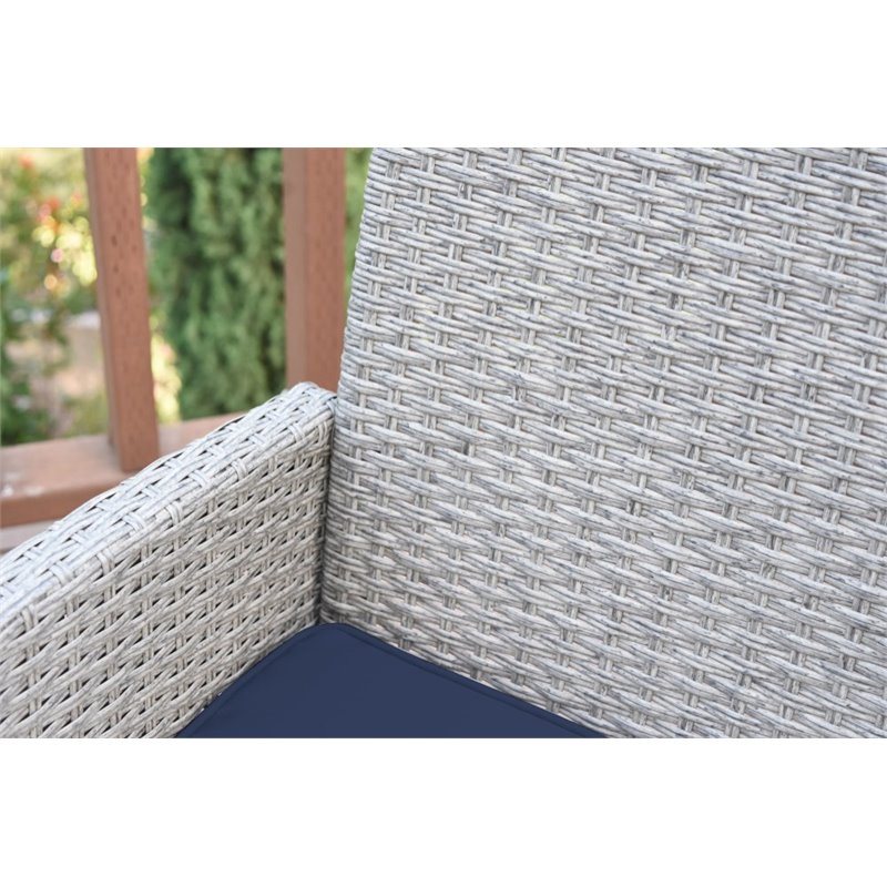 Jeco Mirabelle 3 Piece Wicker Bistro Set in Midnight Blue