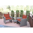 Jeco Mirabelle 3 Piece Wicker Bistro Set in Brick Red
