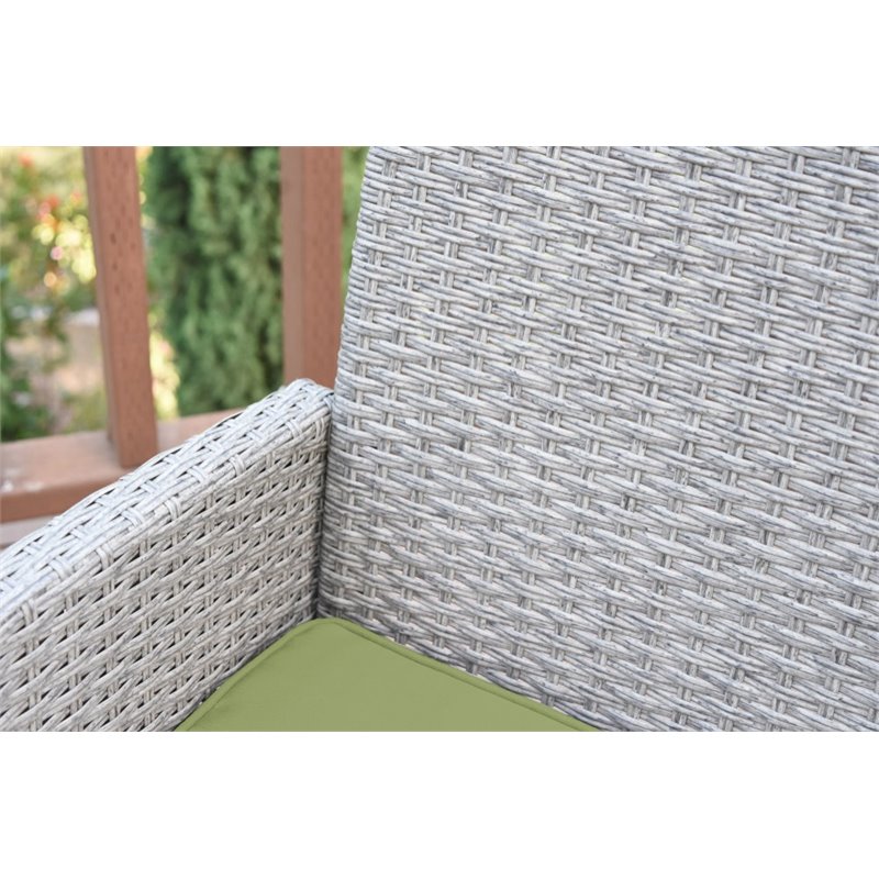 Jeco Mirabelle 3 Piece Wicker Bistro Set in Sage Green