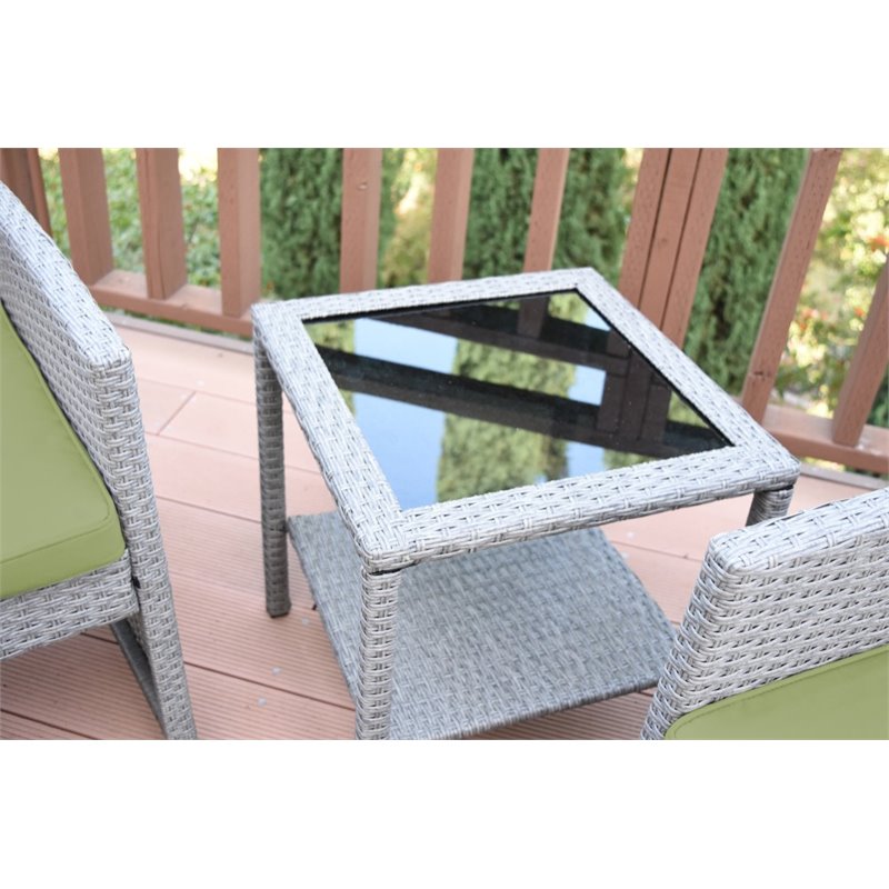 Jeco Mirabelle 3 Piece Wicker Bistro Set in Sage Green