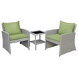 Jeco Mirabelle 3 Piece Wicker Bistro Set in Sage Green