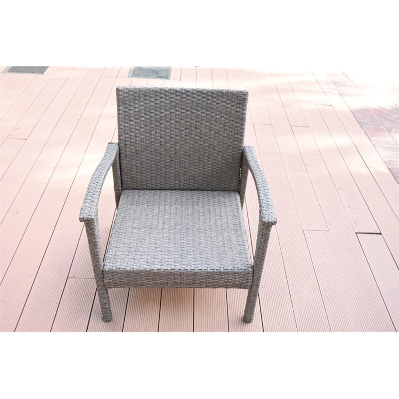 Jeco Meredith 4 Piece Wicker Conversation Set in Tan