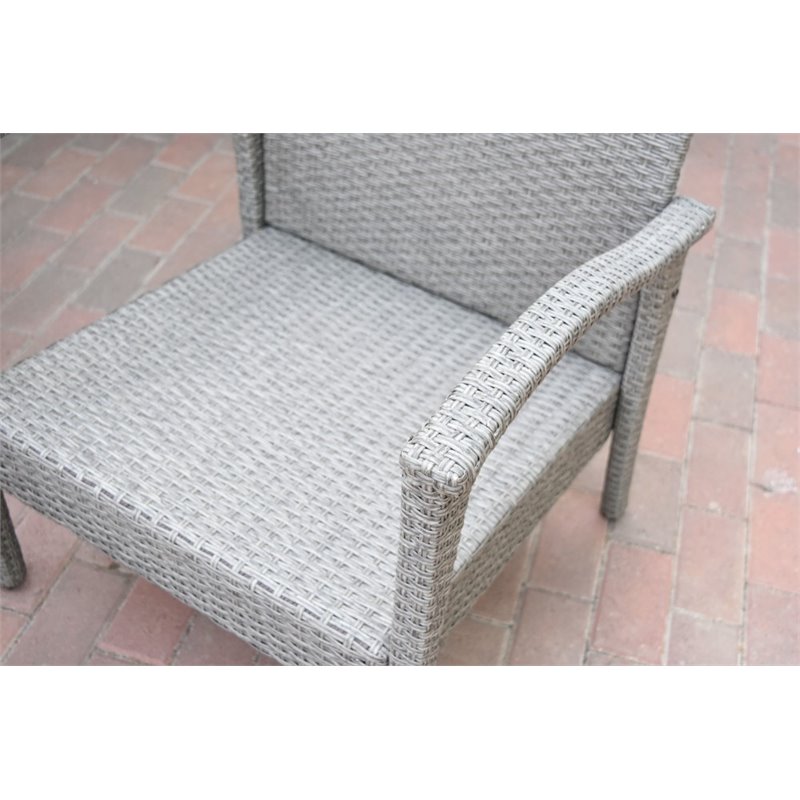 Jeco Meredith 4 Piece Wicker Conversation Set in Brown