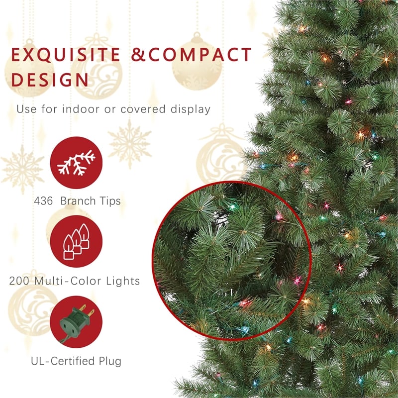 Jeco Caoimhe 6' Sentiments Christmas Tree with Multicolor Lights