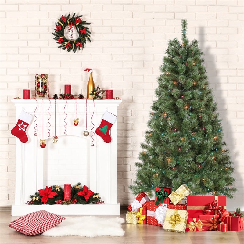 Jeco Caoimhe 6' Sentiments Christmas Tree with Multicolor Lights