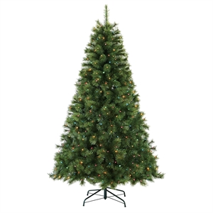 Jeco Aine 7' Aspen Christmas Tree with Multicolor Lights