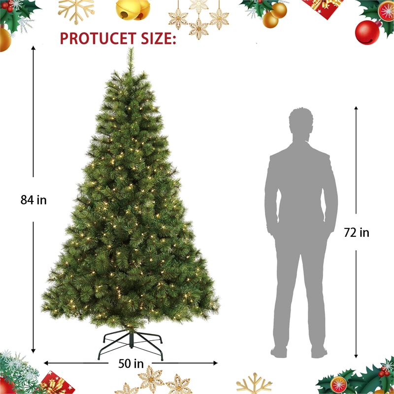 Jeco Isobel 7' Aspen Christmas Tree with Clear Lights