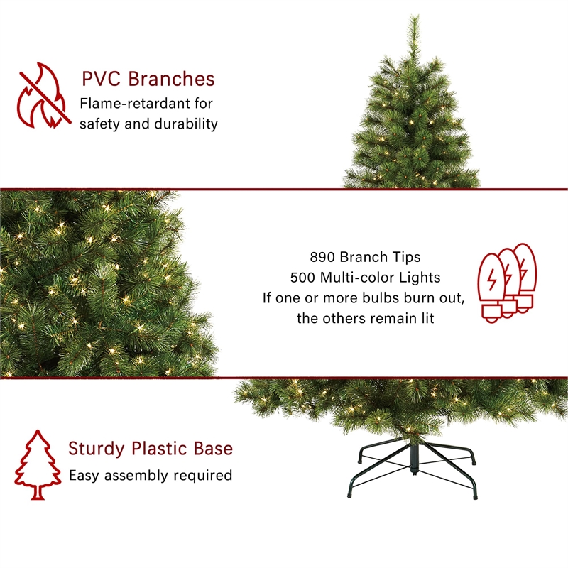 Jeco Isobel 7' Aspen Christmas Tree with Clear Lights