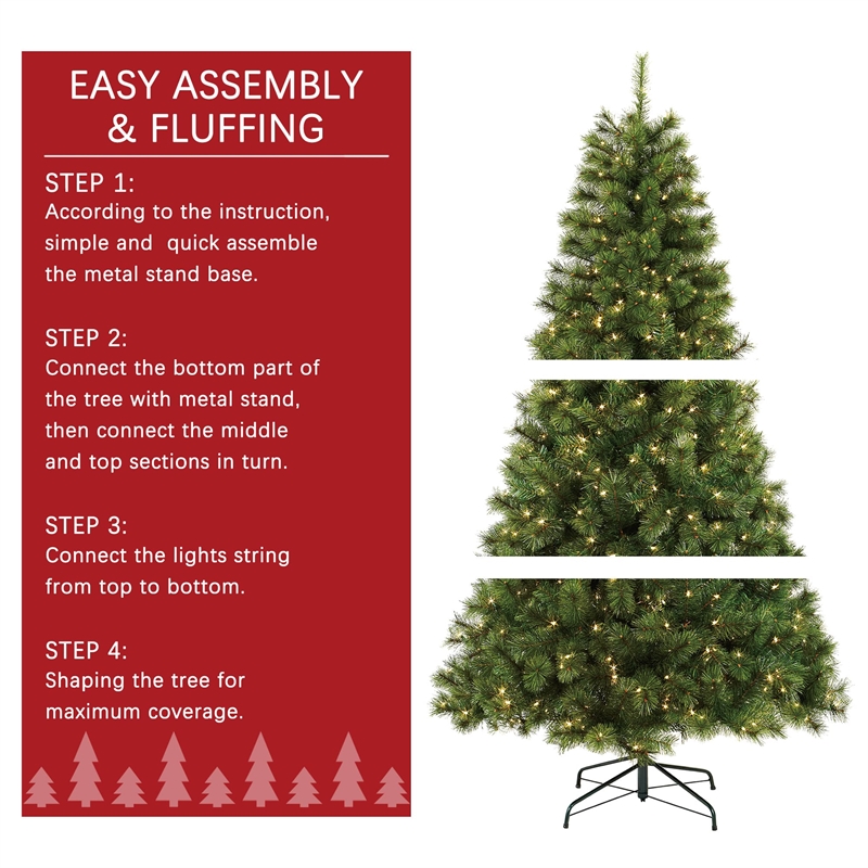 Jeco Isobel 7' Aspen Christmas Tree with Clear Lights