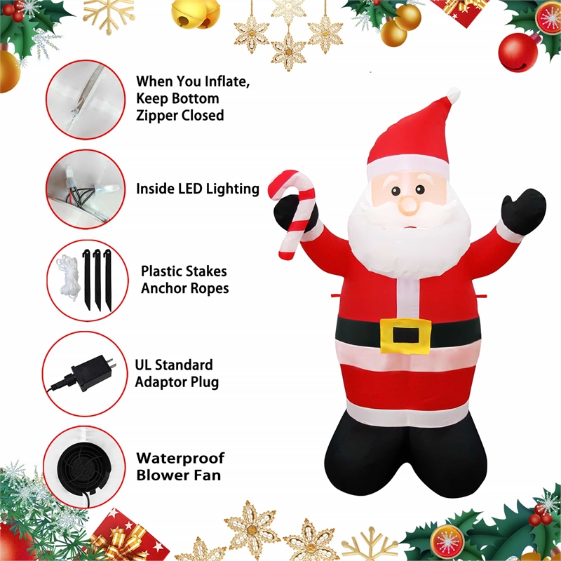 6FT White Santa Inflatable