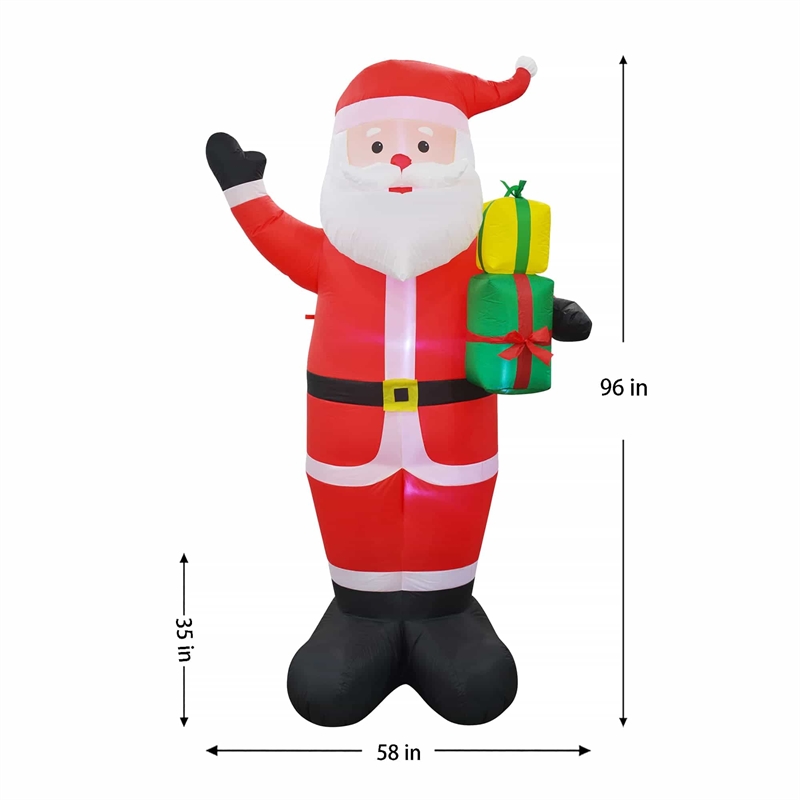 8 Ft. Red Plastic Inflatable Santa